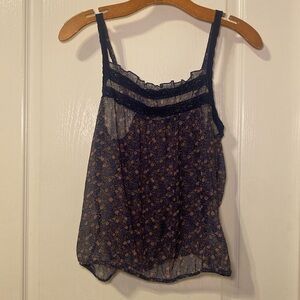 American Eagle Outfitters Women’s Floral Sheer Tank Top Size Medium NWOT